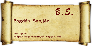 Bogdán Semjén névjegykártya
